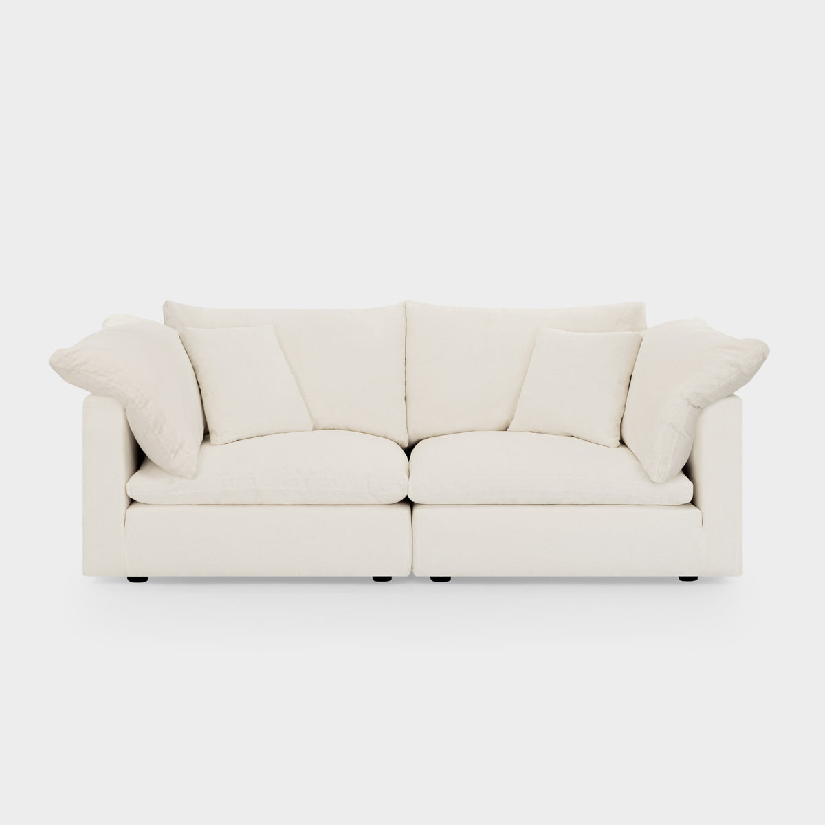 Dubai Feather Cloud Sofa Off White Linen 2 Seater