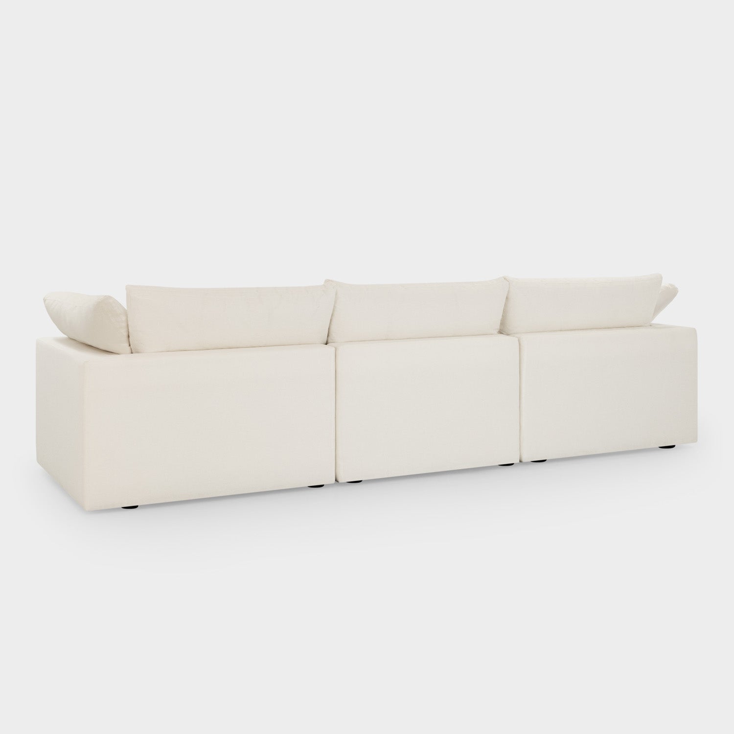 Dubai Feather Cloud Sofa Off White Linen 3 Seater