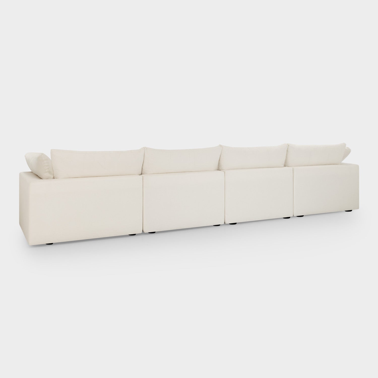 Dubai Feather Cloud Sofa Off White Linen 4 Seater