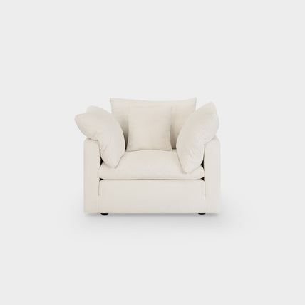 Dubai Feather Cloud Sofa Off White Linen Armchair