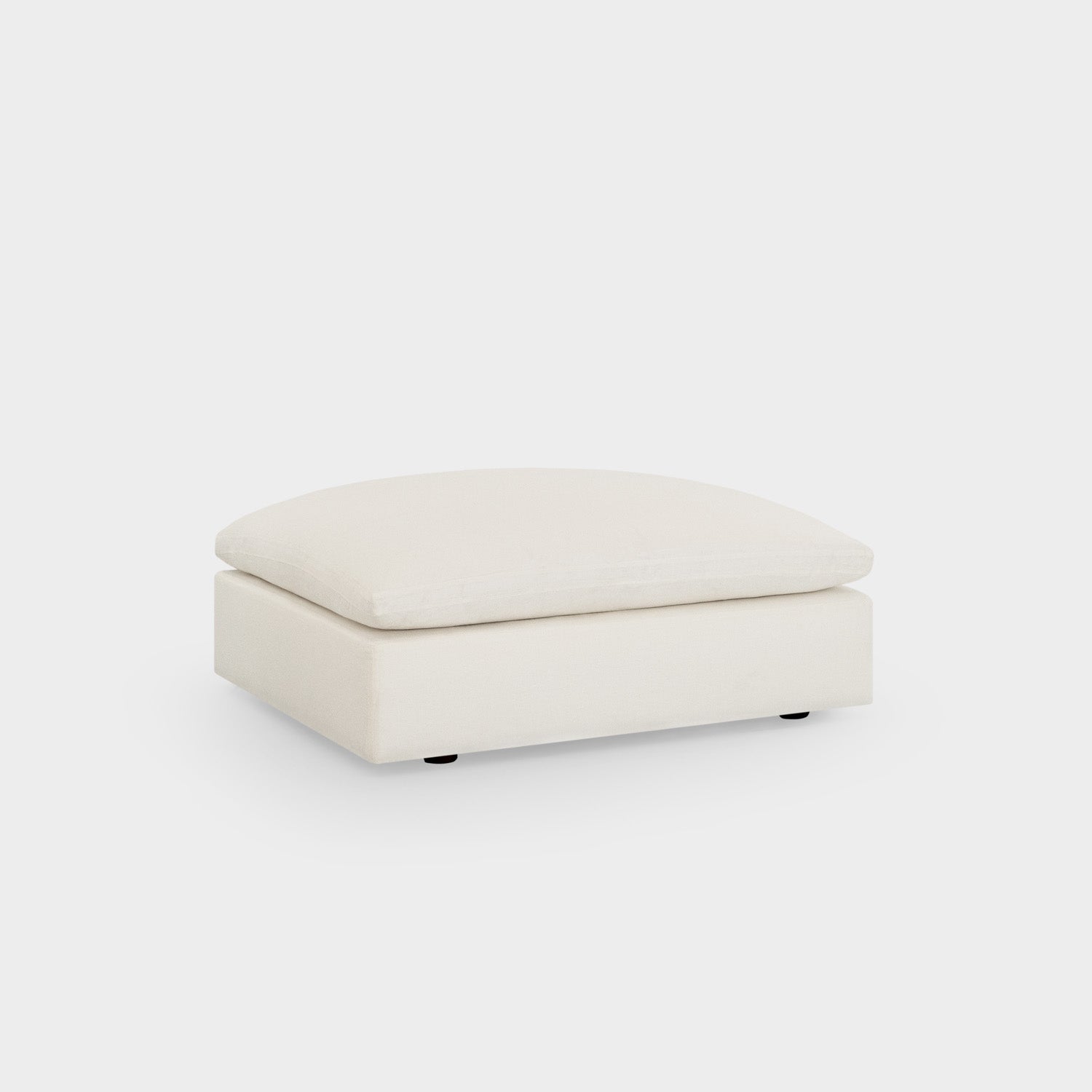 Dubai Feather Cloud Sofa White Linen Ottoman