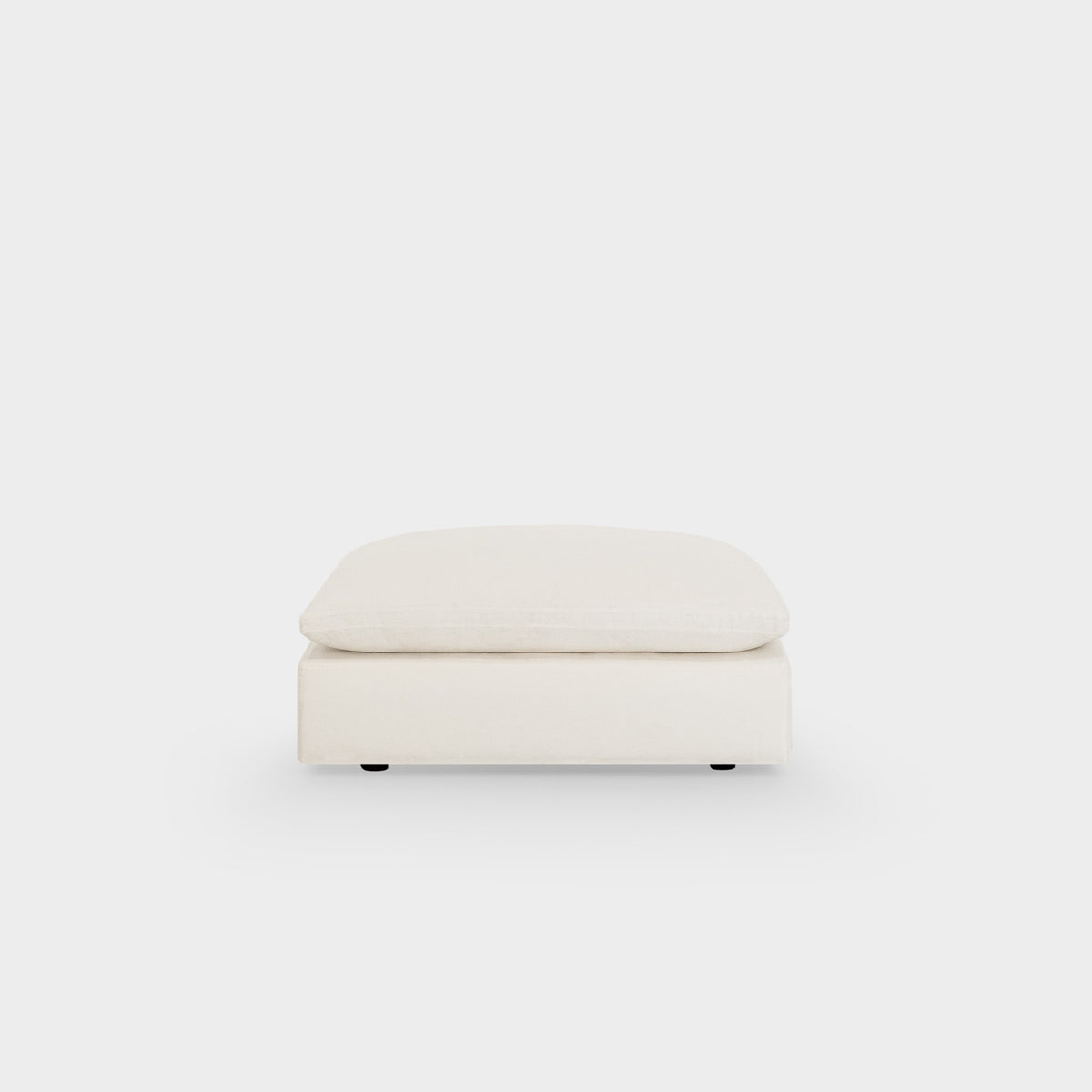 Dubai Feather Cloud Sofa White Linen Ottoman