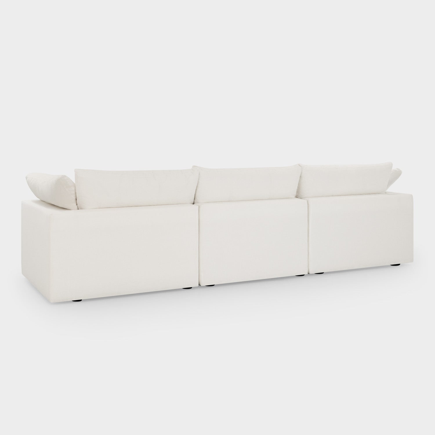 Dubai Feather Cloud Sofa White Linen 3 Seater