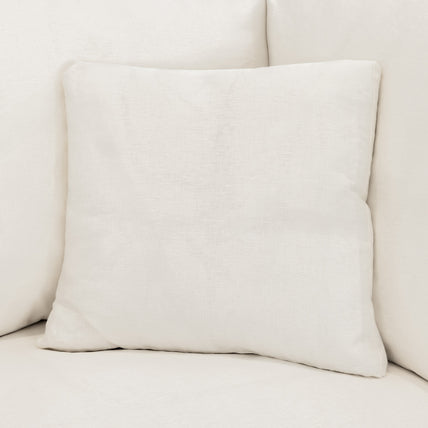 Dubai Feather Cloud Sofa Linen White 4 Seater + Ottoman