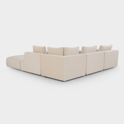 Jasmin Feather Cloud Sofa Beige Modular Corner + Ottoman