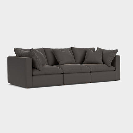 Lavender Sofa Dark Grey 3 Seater