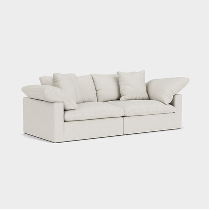 Lotus Feather Cloud Sofa Linen Off White 2 Seater