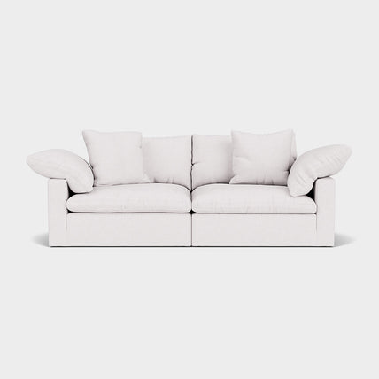 Lotus Feather Cloud Sofa Linen White 2 Seater