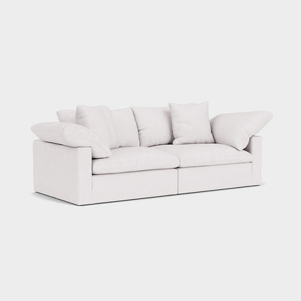 Lotus Feather Cloud Sofa Linen White 2 Seater