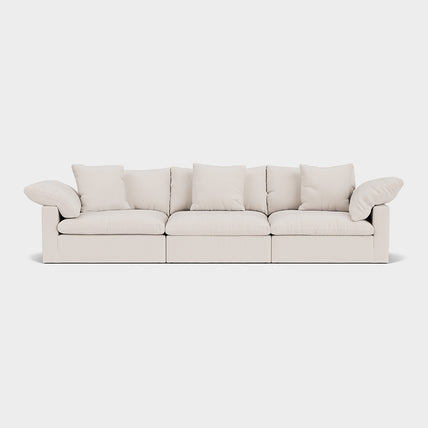 Lotus Feather Cloud Sofa Beige 3 Seater