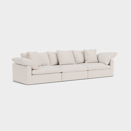 Lotus Feather Cloud Sofa Beige 3 Seater