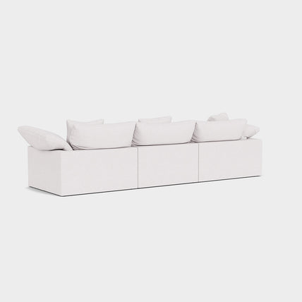 Lotus Feather Cloud Sofa Linen White 3 Seater