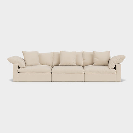Lotus Feather Cloud Sofa Natural 3 Seater