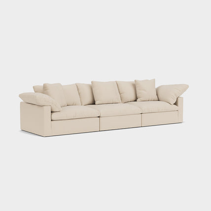 Lotus Feather Cloud Sofa Natural 3 Seater