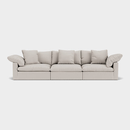 Lotus Feather Cloud Sofa Stone 3 Seater