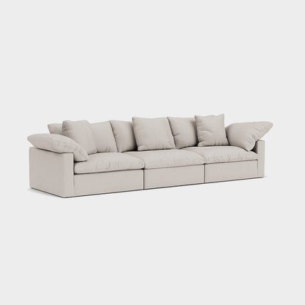 Lotus Feather Cloud Sofa Stone 3 Seater
