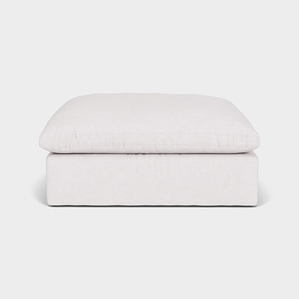 Lotus Feather Cloud Sofa Linen White Footstool