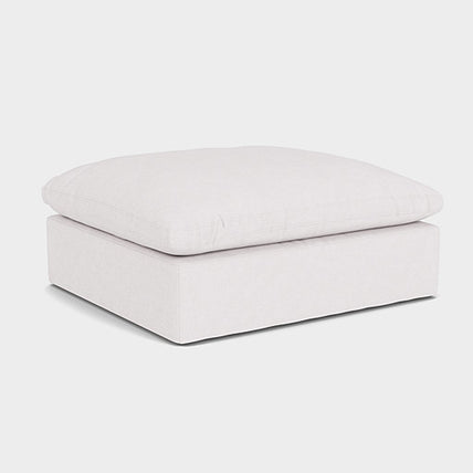 Lotus Feather Cloud Sofa Linen White Footstool