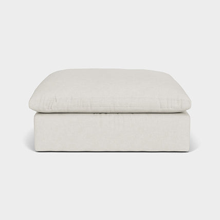 Lotus Feather Cloud Sofa Linen Off White Footstool