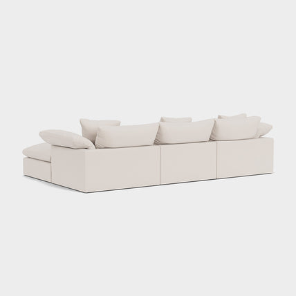 Lotus Feather Cloud Sofa Beige 3 Seater + Ottoman