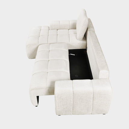 Lora Sofa Bed Cream Left Hand Facing Corner