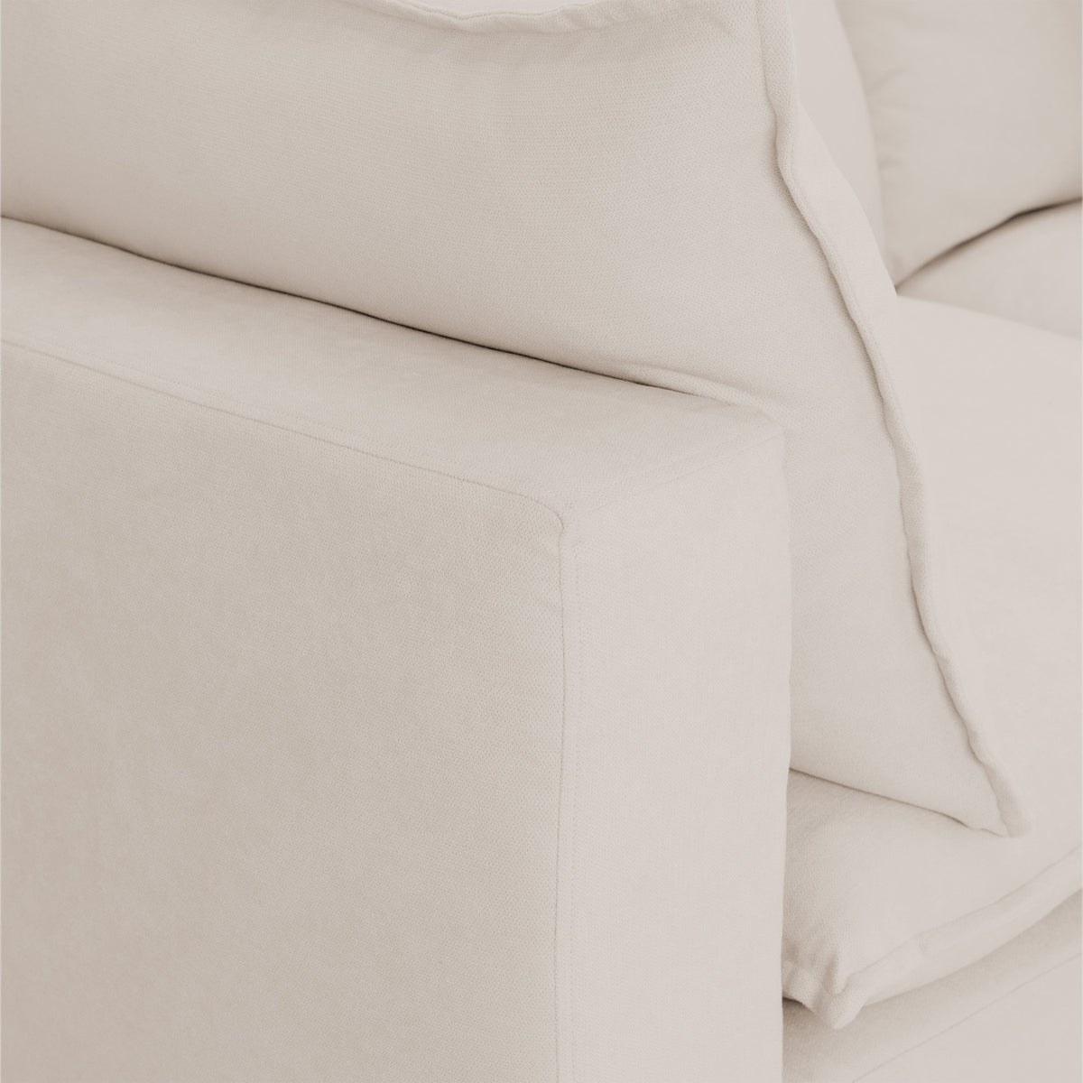 Mira Piped Feather Cloud Sofa Beige Arm Piece