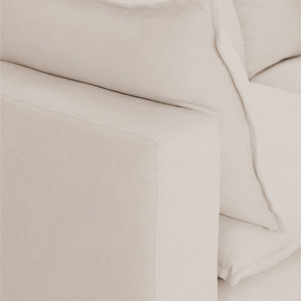 Mira Piped Feather Cloud Sofa Beige Arm Piece