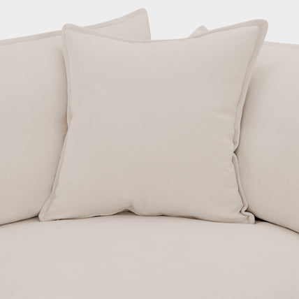 Mira Piped Feather Cloud Sofa Beige Armless Piece