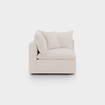 Mira Piped Feather Cloud Sofa Beige Arm Piece