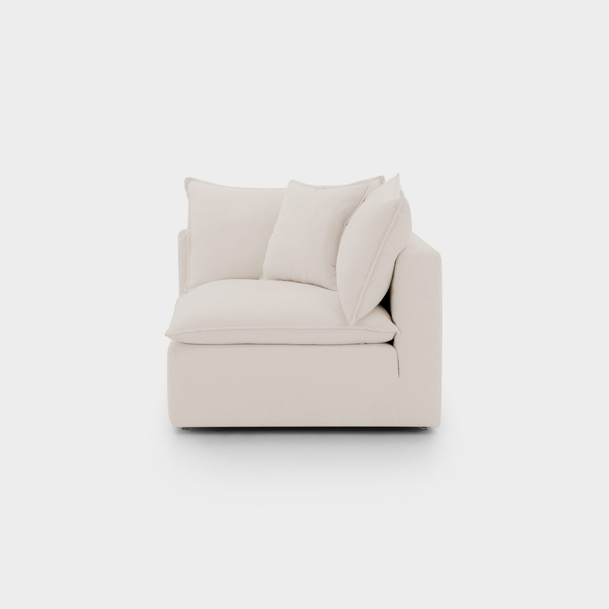 Mira Piped Feather Cloud Sofa Beige Arm Piece