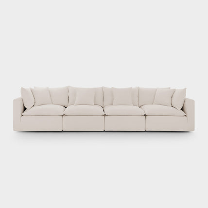 Mira Feather Cloud Sofa Beige 4 Seater