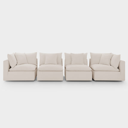 Mira Feather Cloud Sofa Beige 4 Seater