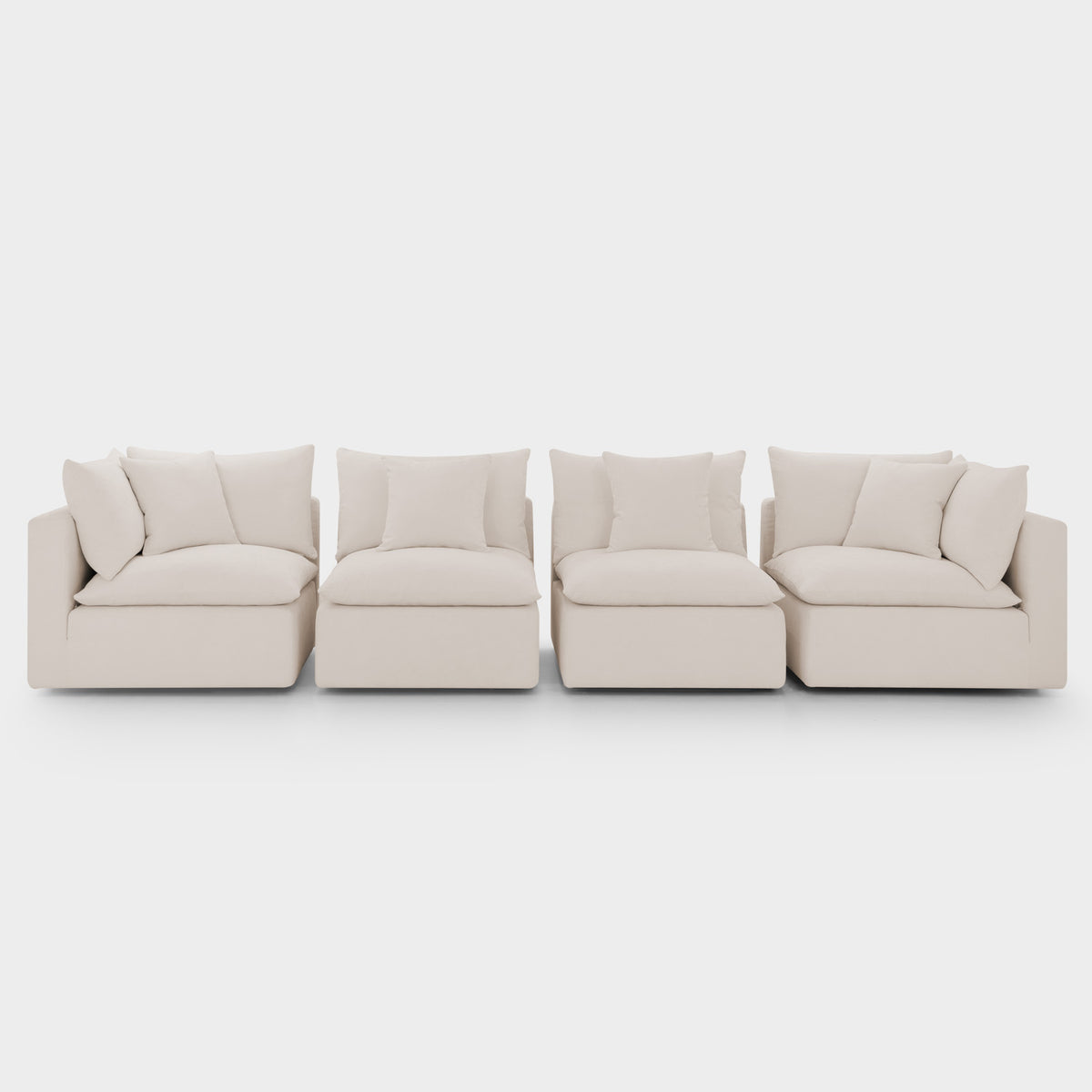 Mira Feather Cloud Sofa Beige 4 Seater