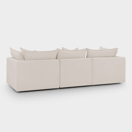 Mira Piped Sofa Beige 3 Seater