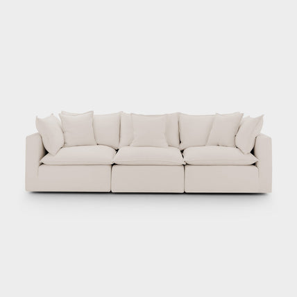 Mira Piped Sofa Beige 3 Seater