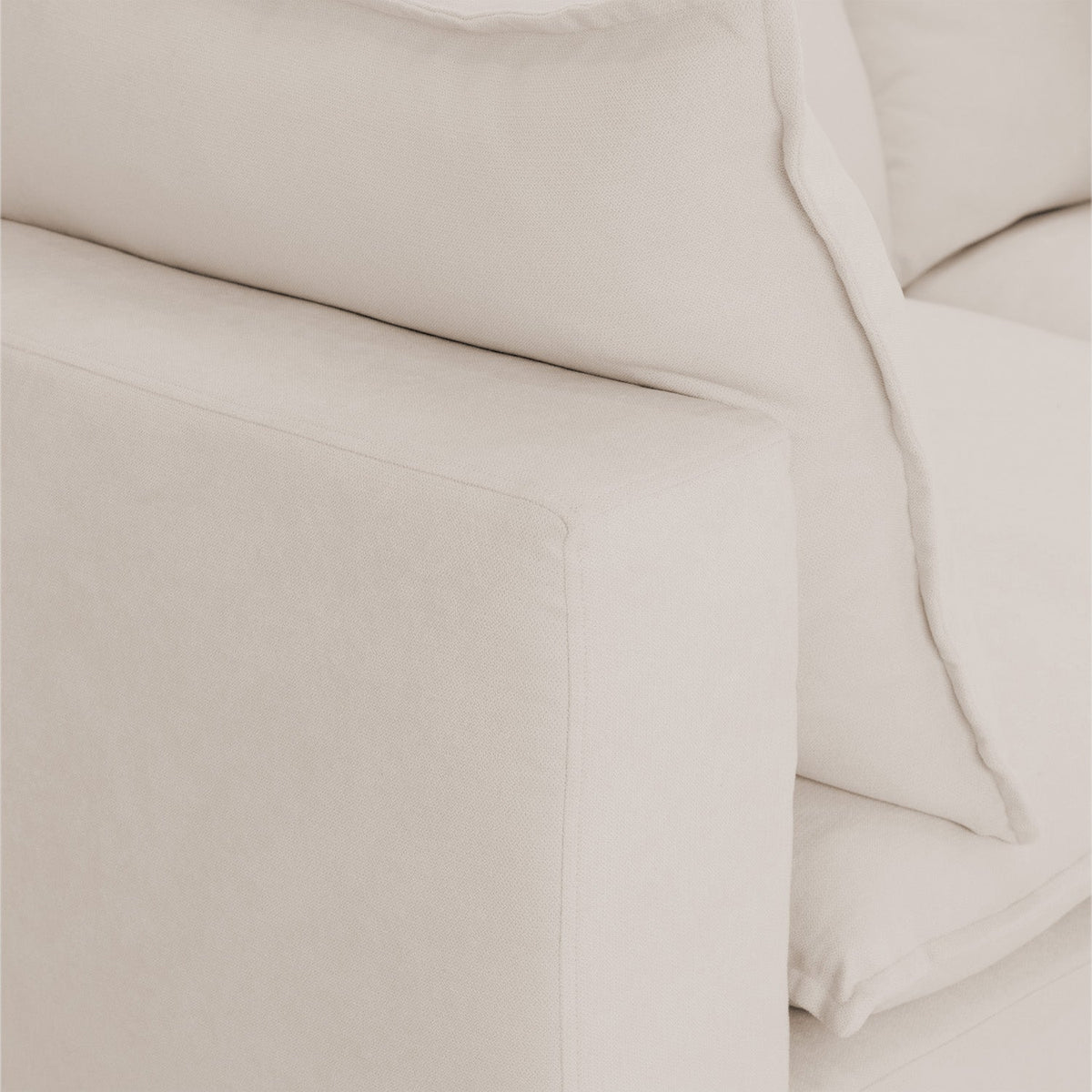 Mira Piped Feather Cloud Sofa Beige 2 Seater