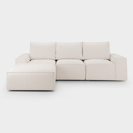 Sadir Sofa Beige 3 Seater + Ottoman