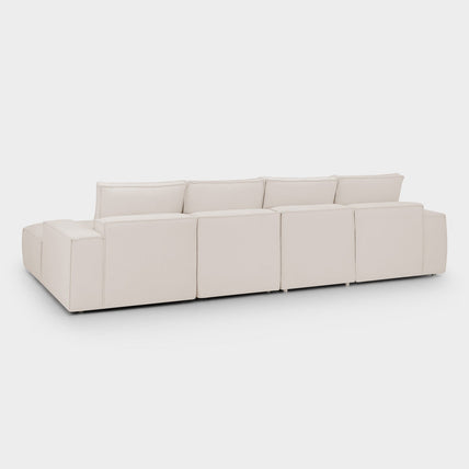 Sadir Sofa Beige 4 Seater + Ottoman