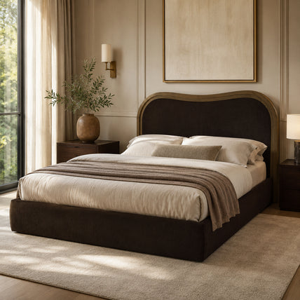 Daria Bed King Dark Brown