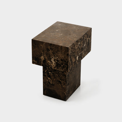 Ice Side Table-Chocolate Marble