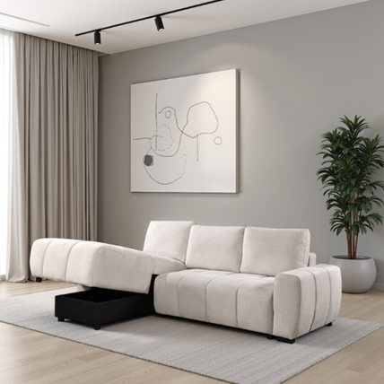 Lora Sofa Bed Beige Left Hand Facing Corner