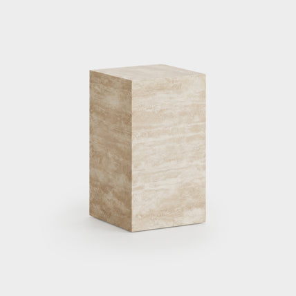 Pillar Accent Table-Travertine