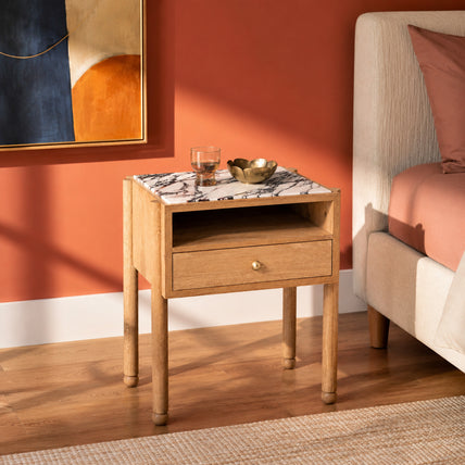 Solene Bedside Table Calacatta Viola