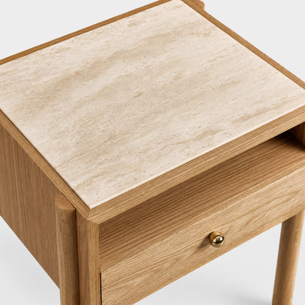 Solene Bedside Table Travertine