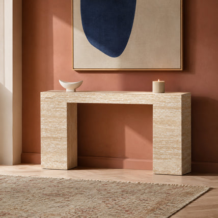 Temple Console Travertine