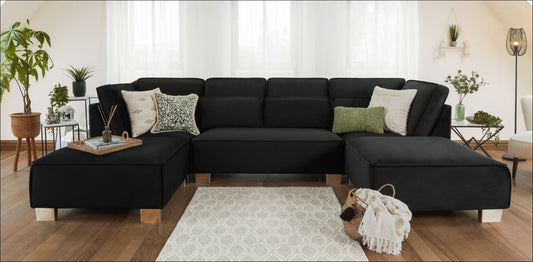 black sectional sofa