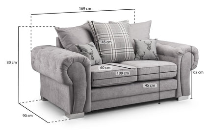 Verona Scatterback Sofa Grey 2 Seater