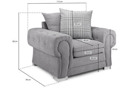 Verona Scatterback Sofa Grey Armchair