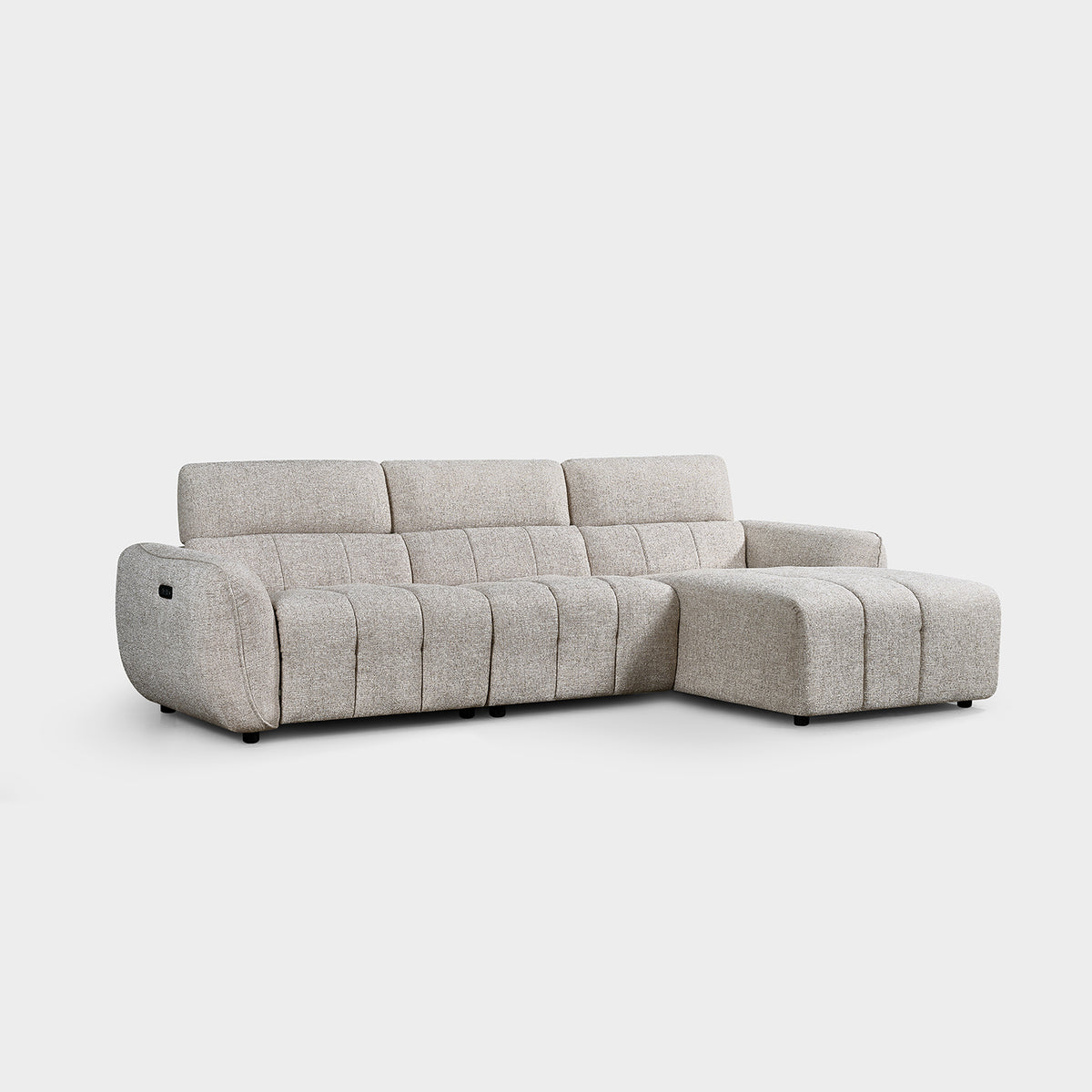 Alya Curve Recliner Light Wool Right Hand Corner