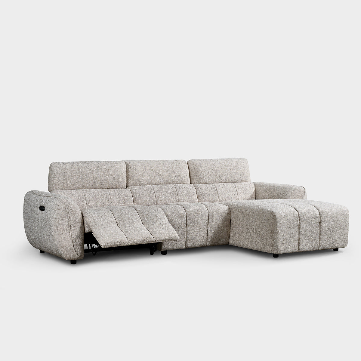 Alya Curve Recliner Light Wool Right Hand Corner